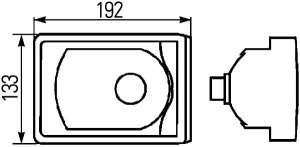 HELLA VILKKUVALO ETU 192X133MM SISU/VOLVO 2
