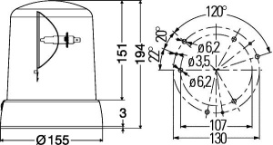 HELLA MAJAKKA KL-7000F 24V, KELTAINEN, H1 2