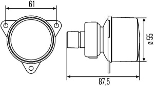 HELLA TAKA-/JARRUVALO PYÖREÄ Ø55MM 2