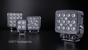 SLD UNITY LED-TYÖVALO 64W, 10-32V, IP69K, 6187/5200 LUMEN 101X114X45 2