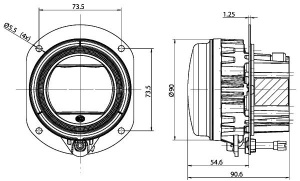 HELLA LED-SUMUVALO 90MM 12/24V OIKEA/VASEN 2
