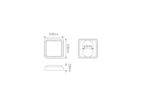 LED-TAKAVALO, NELIÖ, TAKA/JARRU MUSTA KEHYS VALO 80X80MM POHJA 100X100MM 2