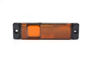 LED-ÄÄRIVALO 130X32X20 KELTAINEN 12-24V IP68 SIS.KULMAKIINNIKE P 2