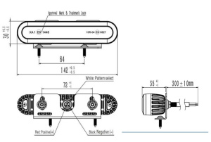 VIGNAL LED-TASOVILKKU KELT. 12/24V, 18W, 6-LED, 10 KUVIOLLA, ECE 3