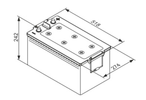BOSCH AKKU TE EFB 240AH/1200A , 518X276X242MM  +/- 2