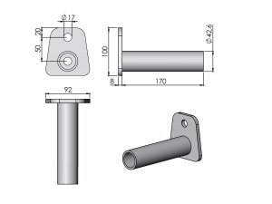 LOKASUOJAN LATTAKIINNIKKEEN VARSI PITKÄ 170MM 3