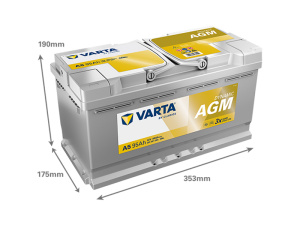 VARTA DYNAMIC AGM 95AH 850A 353X175X190MM -/+ 2