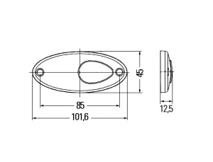 HELLA ÄÄRIVALO LED 24V, KELTAINEN OVAALI 3