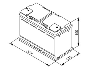 BOSCH AKKU S5 AGM 95AH/850A , 353X175X190MM -/+ 2
