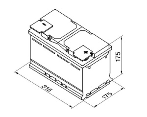 BOSCH AKKU S5 85AH/800A , 315X175X175MM  -/+ 2