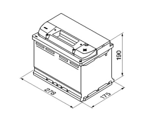 BOSCH AKKU S4 74AH/680A , 278X175X190MM -/+ 2