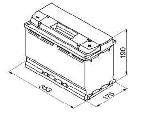 BOSCH AKKU S5 100AH/830A , 353X175X190MM -/+ 2