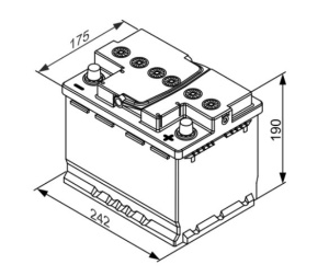 BOSCH AKKU S5 AGM 70AH/760A  278X175X190MM  -/+ 2