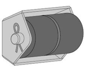 KUMIRULLA Ø 100 / 25 X 80 MM MUOVIHOLKILLA,  "BUT ROLL" 2