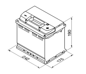 BOSCH AKKU S5 63AH/610A , 242X175X190MM -/+ 2