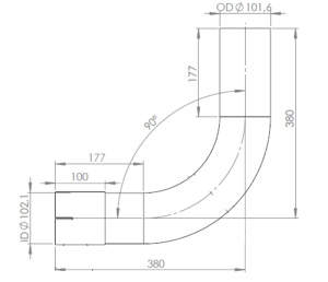 DINEX MUTKAPUTKI 102MM 90° 2