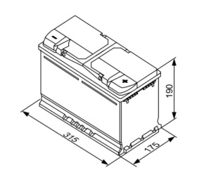 BOSCH AKKU S5 85AH/800A 315X175X190MM -/+ 2