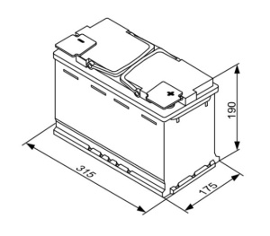BOSCH AKKU S5 AGM 80AH/800A START-STOP, 315X175X190MM  -/+ 2