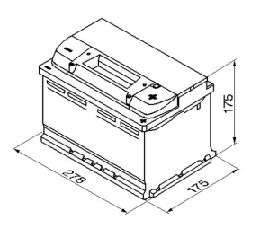 BOSCH AKKU S5 74AH/750A , 278X175X175MM  -/+ 2