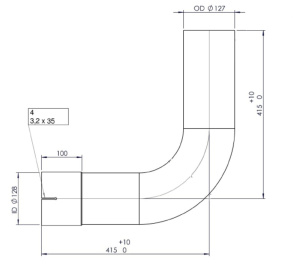 DINEX MUTKAPUTKI 127MM 90° 2