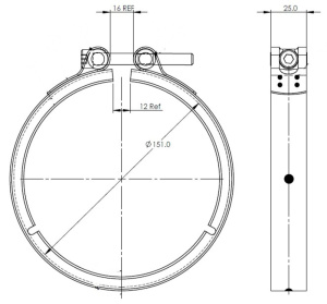DINEX V-KIRISTIN RST VOLVO/RVI Ø127MM M8-PULTILLA, VAHVISTETTU M 2