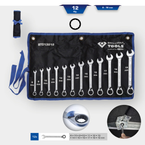 BRILLIANT TOOLS RÄIKKÄLENKKIAVAINSARJA, SUUNNANVAIHTO, 8-19MM, 1 2