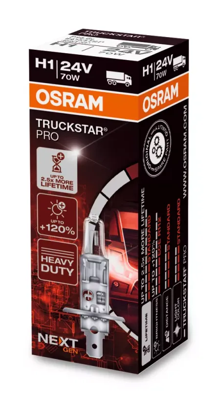 OSRAM POLTTIMO H1 TRUCKSTAR PRO 70W 24V P14.5S 64155TSP