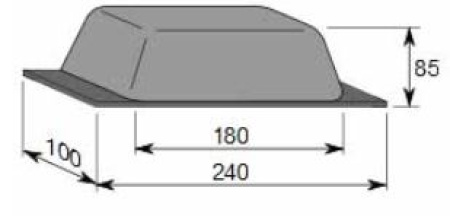 PERÄKUMI HITSATTAVA, 240 X 100 / 85 MM