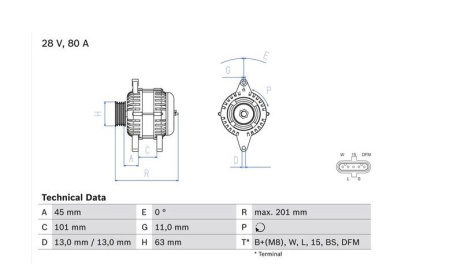 BOSCH VAIHTOLATURI 80AH FH/FM12  2002- , HIHNAPYÖRÄ Ø63MM
