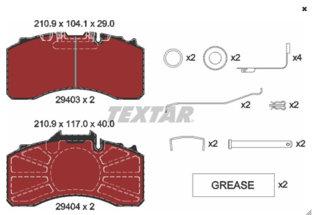 TEXTAR JARRUPALASARJA BPW 22,5" TS2 4309