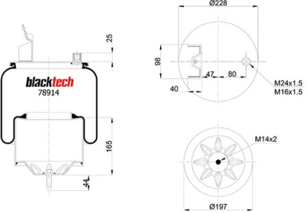 BLACKTECH ILMAJOUSIPALJE VOLVO FH CHH STD VETÄVÄ TAKA / TELI ETU