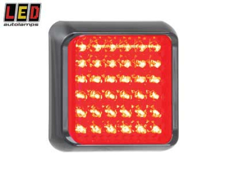 YLILEVEÄN-/TAKAVALO LED, PUNAINEN 12/24V TAKA/JARRU, MUSTA KEHYS
