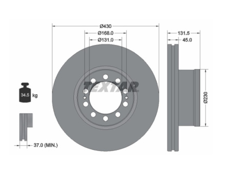TEXTAR JARRULEVY MB ACTROS MP4 ETU Ø430MM