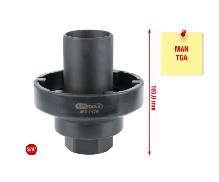 KS TOOLS 3/4" NAPAMUTTERIAVAIN JOHTOPUTKELLA 130MM, 6 SAKARAA, M