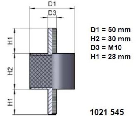 LIERIÖERISTIN Ø 50/30 X M10/2, 55 °SHA