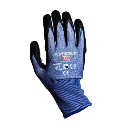 VIILTOSUOJAKÄSINE DEFENDER 5D XTREME CUT NITRIILI MICROFOAM KOKO 10 VIILTOSUOJA LUOKKA D
