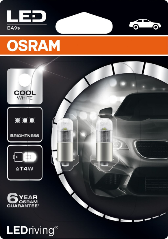 OSRAM LED-POLTTIMO 1W 12V BA9S BLI2 3850CW-02B