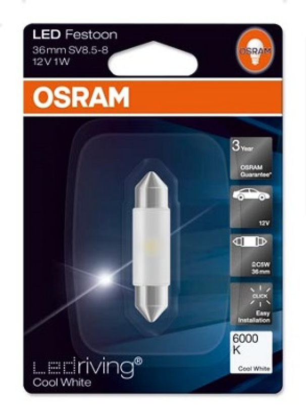 OSRAM LED POLTTIMOPARI LEDRIVING® SLT C5W SV8.5-8 24V 36MM 6436DWP-1BL
