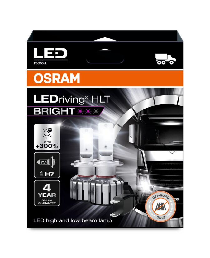 OSRAM LEDRIVING HLT BRIGHT LED-POLTTIMO SRJ H7 24V 6000K 64215DWBRT