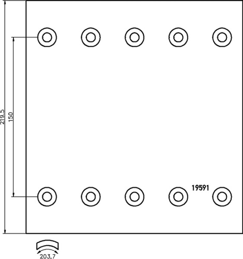 TEXTAR JARRUHIHNASRJ./AKSELI  BPW 420X220 ( 9" )  T090 1959111