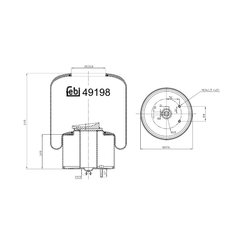 FEBI PALJEKUMI+MÄNTÄ VOLVO L-A ETU B12M FE-49198