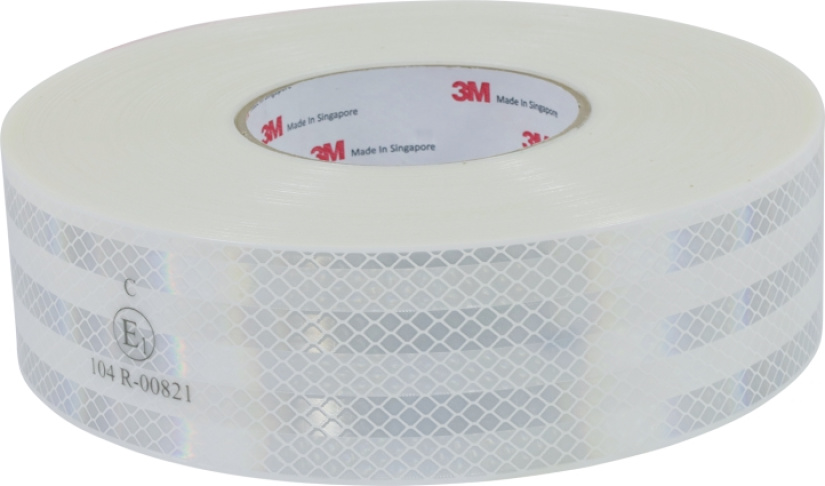 3M ÄÄREISMERKINTÄTEIPPI VALKOINEN 55MM ECE104 50M/RULLA, KOVAT P DR123040047