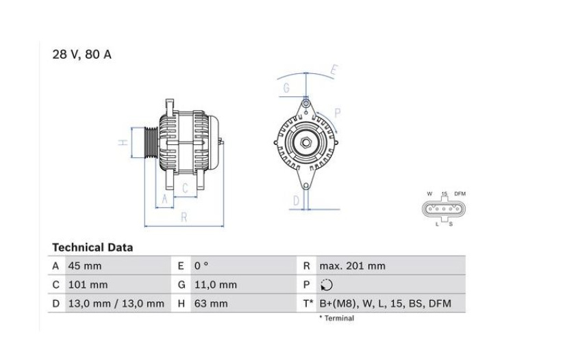 BOSCH VAIHTOLATURI 80AH FH/FM12 2002- , HIHNAPYÖRÄ Ø63MM 0986046290