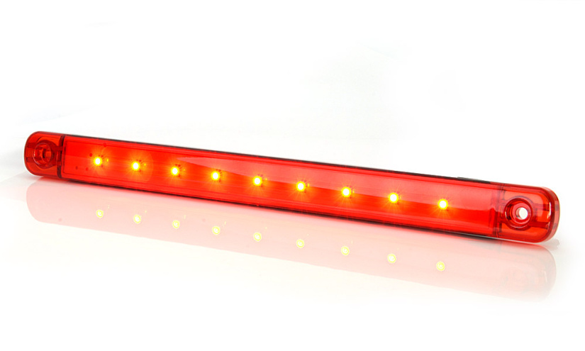 LED-ÄÄRIVALO 238X24X10 SLIM 9-LED PUNAINEN 9-36V IP68 P10 PT872133