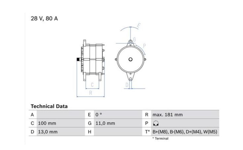 BOSCH VAIHTOLATURI 80AH FH VOLVO 0986039260