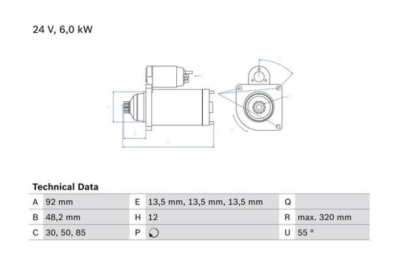 BOSCH VAIHTOSTARTTI DAF 0986025900