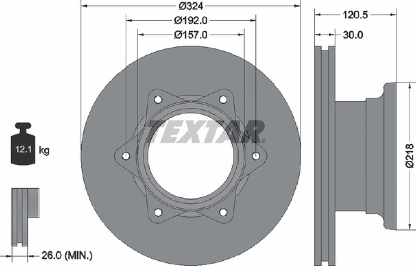 TEXTAR JARRULEVY MB VARIO TAKA, Ø324MM -POISTOHINTA- 93087700