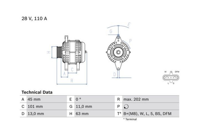 BOSCH LATURI -VAIHTO- VOLVO 110A , HIHNAPYÖRÄ Ø63MM 0986049360