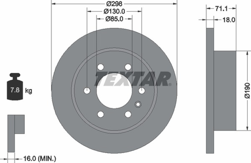 TEXTAR JARRULEVY TAKA MB SPRINTER 02/2018-> (907/910) Ø298MM, KO 92301103