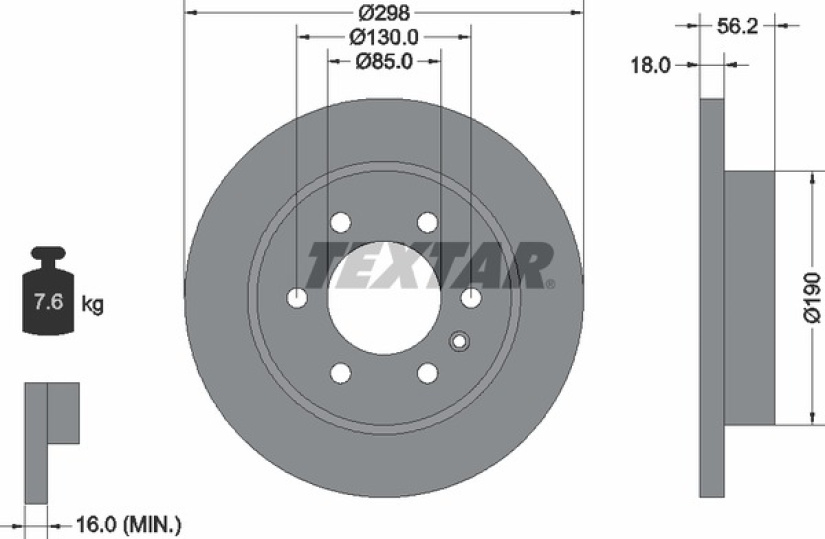 TEXTAR JARRULEVY TAKA MB SPRINTER 02/2018-> (907/910) Ø298MM, PI 92301003